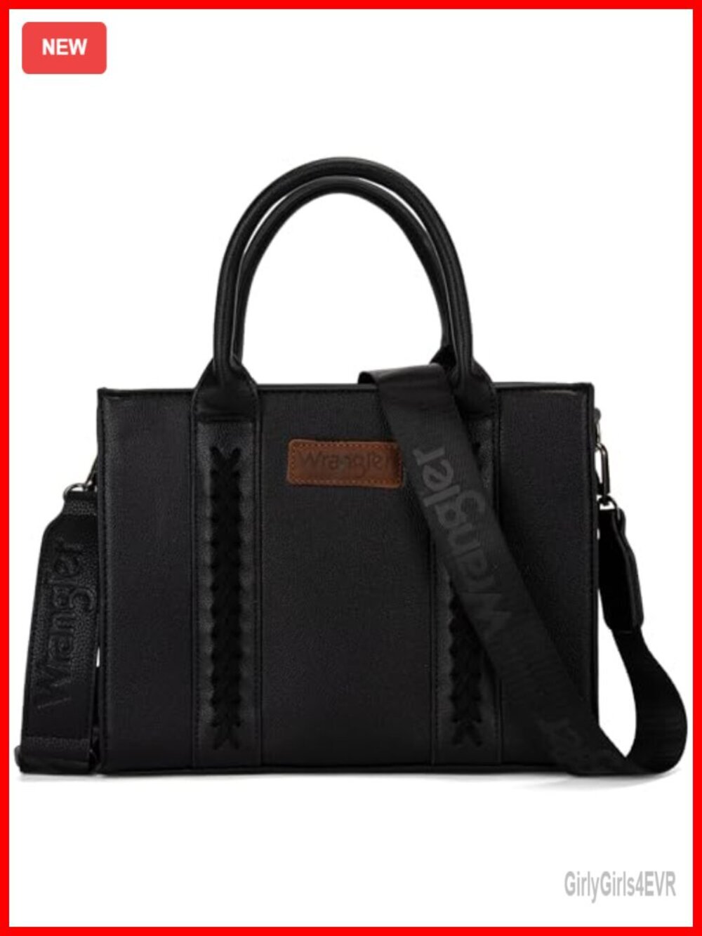 Wrangler Tote Bag Satchel Top-Handle Purse with Strap Faux Leather